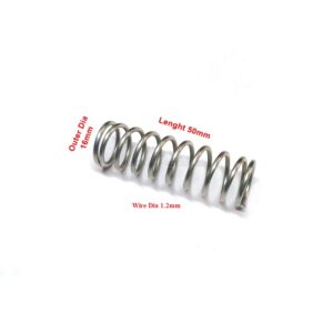compression spring 16mm outer diameter and 50mm length, 5mm pitch, 1.2mm wire compression spring (pack of 2) (copy)