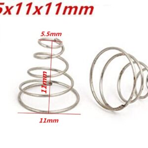 metal taper conical compression spring silver tone 11x5.5x11mm 50 pcs