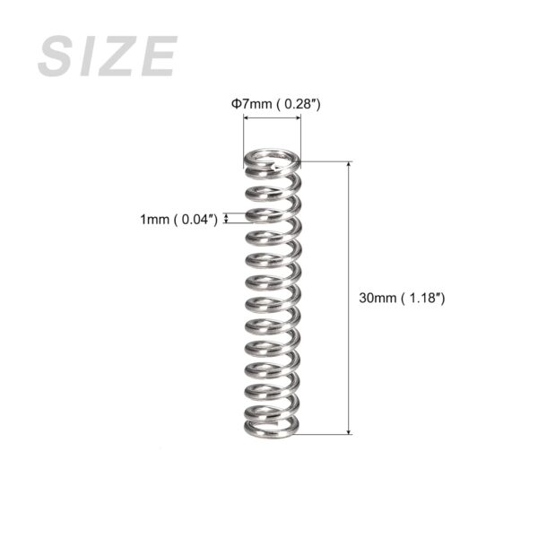 compression springs (1x7mm od,30mm free length) 10pcs