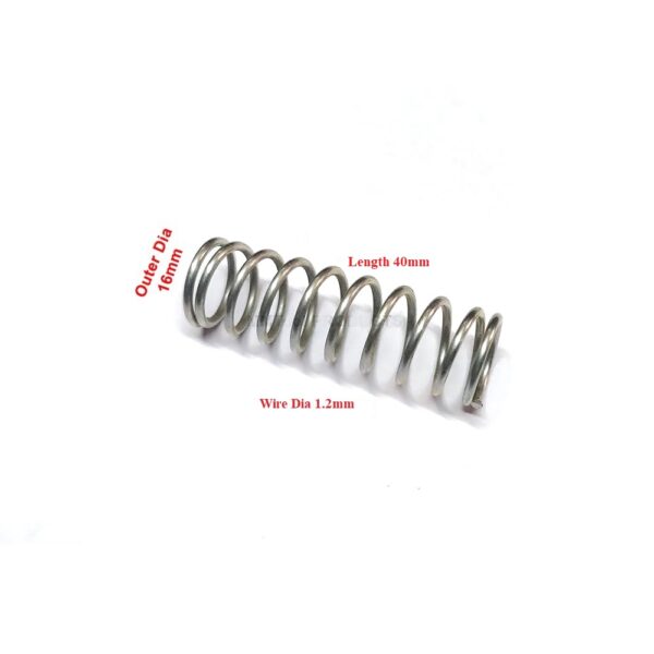 compression spring 16mm outer diameter and 40mm length, 5mm pitch, 1.5mm wire compression spring (pack of 2)