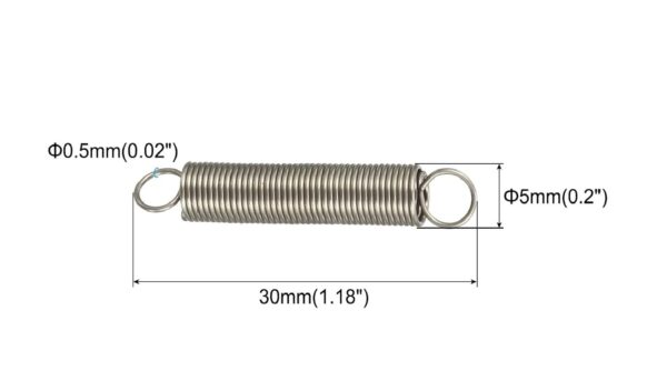 extension spring (0.5x5x30mm/0.02"x0.2"x1.18") 5pcs